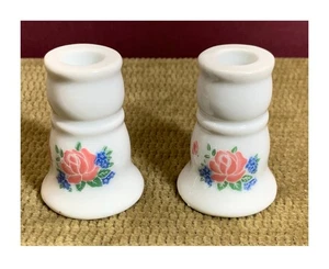 2 VINTAGE MINIATUR PORZELLAN KERZENSTÄNDER VON KEYWICK - Bild 1 von 6