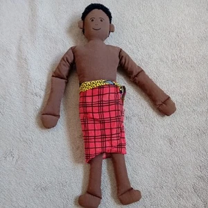 African Boy Doll. Tribal Costume. Soft Body Ikea - Picture 1 of 7