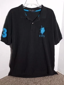 US Polo Assn Mens Polo Shirt XL Black - Picture 1 of 9