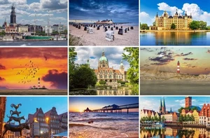 Postkarten Deutschland Norden: Bilder Fotos Hamburg Hannover Bremen Schwerin - Bild 1 von 10