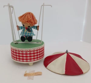 vintage clown on a swing music box "Tie a yellow ribbon" umbrella - Picture 1 of 4