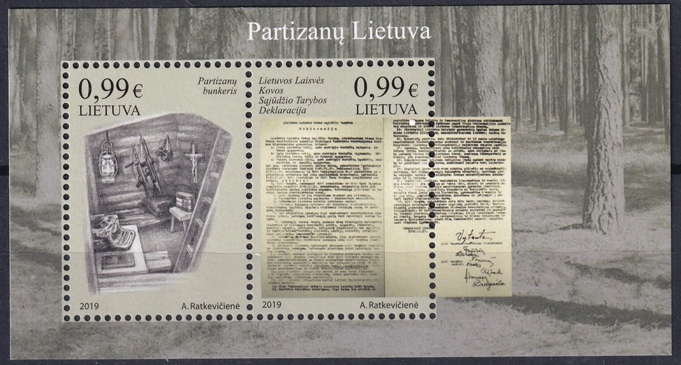 Lituania 2019 Partisans hoja MNH Foto 1 de 1