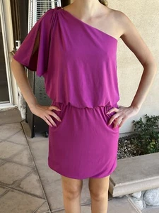 White House Black Market fuchsia pink/lila One-Shoulder-Kleid Größe 6 - Bild 1 von 6