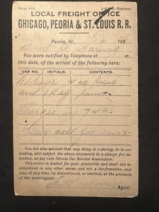 1906 Chicago Peoria & St Louis Railroad Freight Train Postal Card Postcard - Picture 1 of 4