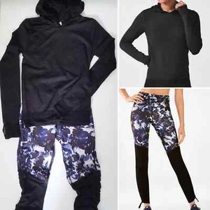 FABLETICS Workout Set: Powerform Legging & Seamless Hoodie NWT Black/ Blue XS - Picture 1 of 10