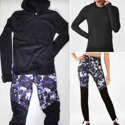 FABLETICS Workout Set: Powerform Legging & Seamless Hoodie NWT Black/ Blue XS - Image 1 of 4