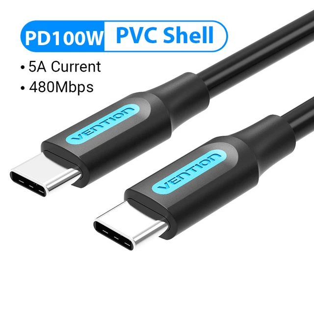 USB C To USB C Cable Fast Charger PD 100W 5A Dual Type C Charging Data Sync Cord - Image 1 of 4