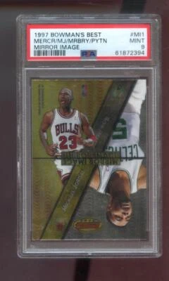 1997-98 Bowman's Best Mirror Image #MI1 Michael Jordan Gary Payton Marbury PSA 9 - Image 1 of 2