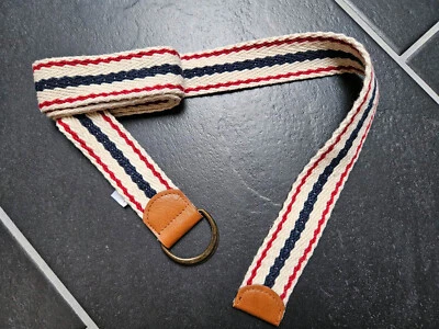 Esprit EDC Gürtel moderner Stoffgürtel Flechtgürtel 40/42 blau rot beige NEU ! - Bild 1 von 2