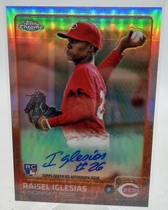2015 Topps Chrome #AR-RI Raisel Iglesias Autografiado Rookies Refractor #/499 - Imagen 1 de 2
