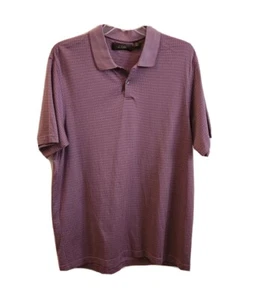 Tasso Elba Polo Shirt Mens Size XL SS Lavender Print 100% Print - Picture 1 of 3