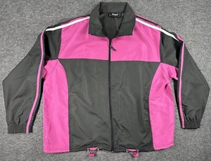 Vintage Y2K Windbreaker Argee Full Zip Jacke Pink und Schwarz Größe L - Bild 1 von 18