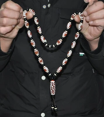 Budismo tibetano ágata tallada exorcismo protegerse de los espíritus malignos día collar de cuentas Foto 1 de 4