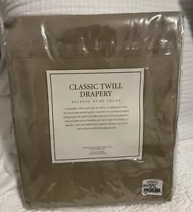Restoration Hardware Classic Twill Beige Oak Drapery 50”x96” New - Picture 1 of 5