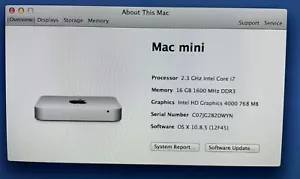 Apple Mac Mini Server 2.3 GHz i7 16GB RAM 1 TB HDD late-2012 A1347 - Picture 1 of 9