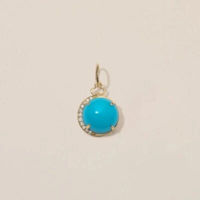 Colgante Vintage Elegante Turquesa Simulada Corte Redondo Cadena 18 pulgadas Plata 925 Gratis Foto 1 de 3