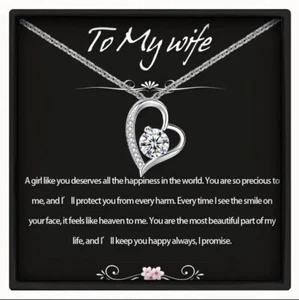 Custom To My Wife Necklace, Christmas Gifts For Women, Anniversary Gift For Wife - Picture 1 of 4