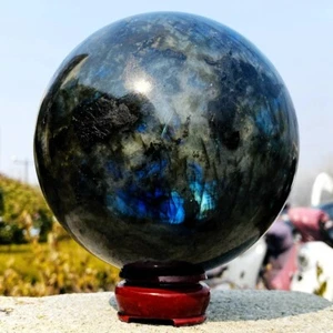 5.79LB Natural Magnífico Labrador Bola Cuarzo Cristal Piedra Espécimen Curación - Imagen 1 de 21