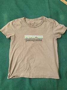 Patagonia Short Sleeve White Graphic T-Shirt Womens S Logo Organic Cotton