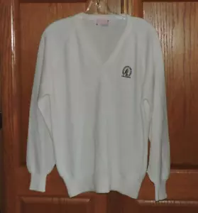 Lady Pickering weicher weißer Acrylpullover - Golfplatz Logo Atascadero, ca. XL - Bild 1 von 6