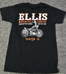 Motorrad T-Shirt Damen schwarz XSmall Baumwolle Gilden Hampton VA Ellis Service - Bild 1 von 9