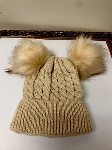 New Hat Infant Toddler Kids Girl Boy Baby Infant Winter Crochet Knit Hat Beige - Picture 1 of 4