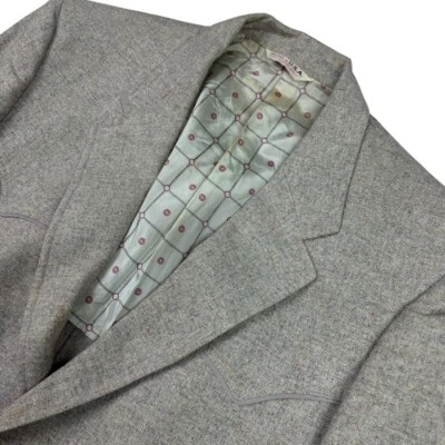 Chaqueta Blazer De Colección Prestige West Para Hombre Western Vaquero Lana 2 Botones Marrón • 40R Foto 1 de 4