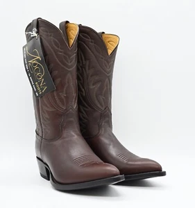 Vintage Nocona Brown Deer Skin J-Toe Pointed Men's Western Cowboy Boots - Picture 1 of 7