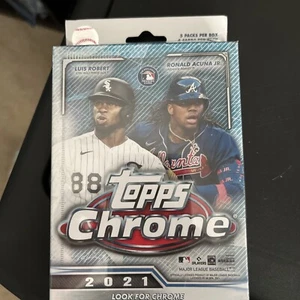 Topps Chrome 2021 Baseball Hanger Box - 5 Packs - Picture 1 of 3