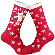 Men's I Do It For The Ho's Socks Funny Christmas Santa Claus Innuendo Graphic