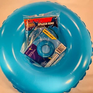 Swim Ring Water Float Pool 17" Kids Floatie Ring Pink Blue Green Yellow - Picture 1 of 18