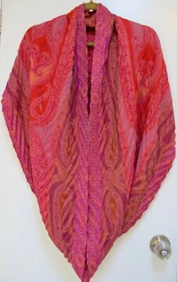 COLECCIÓN DIECIOCHO Infinity Bufanda Envoltura Rosa Rojo Paisley 20x70 Cálido Regalo Foto 1 de 4