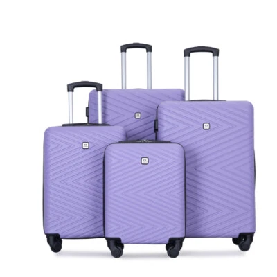 4 Piece ABS lightweight suitcase luggage with rotating wheels with TSA lock - Image 1 of 4