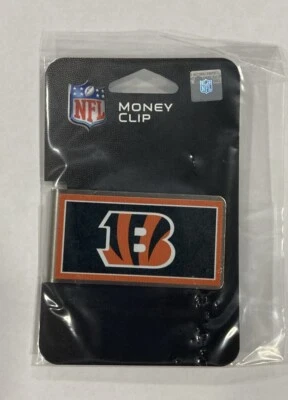 Cincinnati Bengals Football Team Color Logo NFL Steel Money Clip - Image 1 of 2