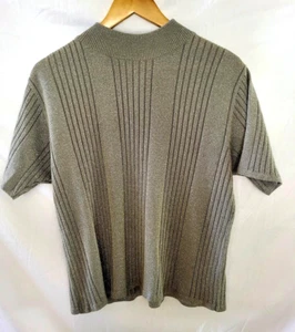 Short Sleeved Sweater w/ Silver Thread, Tag Says XL But it Fits Like a Large - Picture 1 of 6