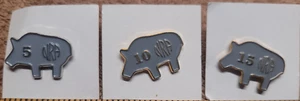 Spille vintage NRA Pig Hog 5 10 15 IN FILA marcate NRA lotto di 3 - Foto 1 di 10