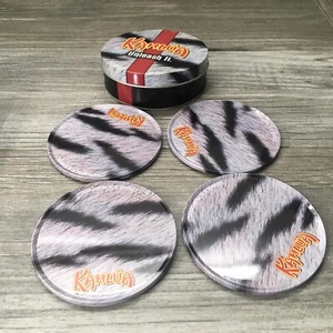 Kahlua Unleash It Drink Coasters Promotional Round Tin HolderSet Of 4 - Picture 1 of 12