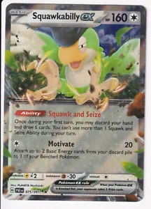 Squawkabilly ex 169/193 Sv02: Carta Pokemon Paldea Evoluta TCG NM+ - Foto 1 di 1