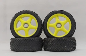Vintage Kyosho[?] 1/8 RC 5 Point Wheels w/ Panther Spike Tires - Glued Hex 17 mm - Picture 1 of 17