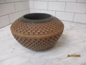 Vintage Walter Yovaish Studio Pottery Vase Pot Brown & Black Signed & Dated 1986 - Picture 1 of 7