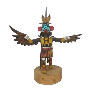 Hopi Eagle Kachina Katsina Native American Signed Joseph Duwyenie Wood 8.5" READ - Picture 1 of 10