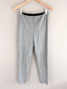 Lysse hoch taillierte vegane Wildleder-Leggings 28" Schrittlänge grau Medium - Bild 1 von 3