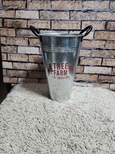 Metal Bucket Vase Silver Pail Farmhouse Christmas Table Decor - 5322 - Picture 1 of 9