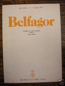 (RIVISTE) BELFAGOR ANNO XXXIX N.4 - 31 LUGLIO 1984 - Picture 1 of 1