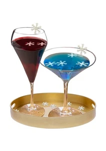 30 vorgeschnittene Mini weiße Schneeflocke Weihnachten Cocktail Getränke Topper essbar Oblate - Bild 1 von 2