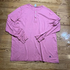 Brooks Brothers Shirt Herren 2XL XXL Rosa Henley Langarm Freizeit Pullover - Bild 1 von 8