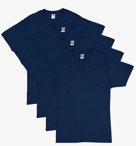 Hanes Herren ComfortSoft 100% Baumwolle Lay Flachkragen T-Shirt, Navy 3XL - 4er Pack - Bild 1 von 6