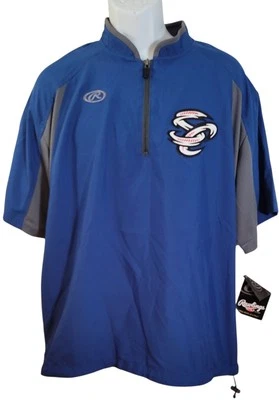 Jaqueta gaiola Omaha Storm Chasers nova com etiquetas Rawlings masculina L SC logotipo real/cinza - Imagem 1 de 4
