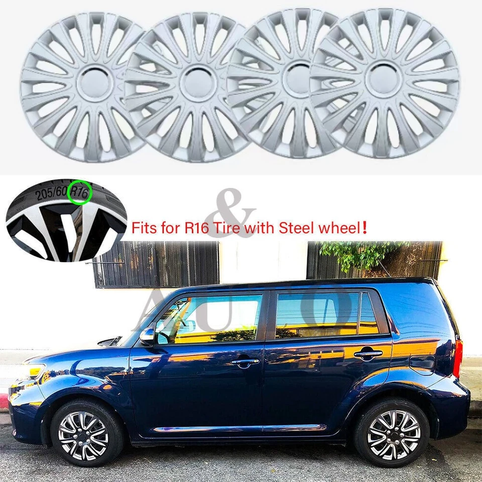 16" Wheel Covers Snap On Hub Cap Fit R16 Tire & Steel Rim For Scion xB 2004-2015 Foto 1 de 4