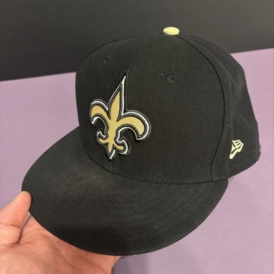 Кепка на резинке New Orleans Saints New Era 59Fifty размер 8 1/4 черная и золотистая NFL - Изображение 1 из 4